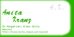 anita kranz business card